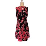 Nipon Boutique FitNFlare Women Dress Sz 8 Pink Floral Sleeveless Career Cocktail Black Photo 5