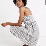 Madewell Gray White Stripe Ruffle Tank Mini Empire Dress Size 8 Photo 2