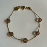 Swavorski Swarovski Light Amber Crystal & Gold Tone Metal Bracelet Photo 2