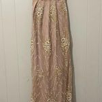 Showpo New York Nights Maxi Dress Sequin Plunge Cross Back Dress in Gold Size 2 Photo 3