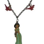 Disney Vintage 90s  Princess Charm Necklace Jasmine Aladdin Photo 0