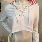 Lace up Cropped Hoodie White Size XL Photo 0