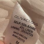 Olivaceous  Linen blend Button Down Tie Back
Mini Dress White Photo 7