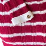 Jones New York  Signature Red & White Ladies Sweater Women's SMALL ~ Gold Buttons Photo 4