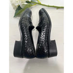 Nine West Black Woven Leather Block Heel Pumps Shoes 6M Photo 6