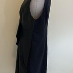 Elie Tahari  Black Marsala Leather Ponte Dress Photo 4