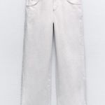 ZARA  Linen Wide Leg Jeans NWOT Photo 0