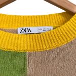 ZARA  checkered multi color sweater size S Photo 5