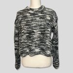 SO NWT  Black White Gray Spacedye Chenille Sweater Top Cropped New Kohl’s Photo 1