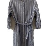 Everlane Womens Size 10 Multicolor Stripe Shirt Dress Stretch Tie Waist Photo 0