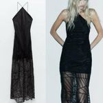 ZARA  NWT black sheer mesh overlay maxi dress Photo 1