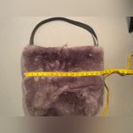 Evelyne Prelonge Faux Fur Shoulder Bag with Pom Pom and Leather Strap Handle Gray Photo 9