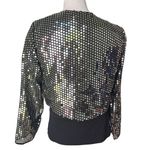 Vintage Lew Magram Silver Sequin Open Front Bolero Jacket, Sz M Size M Photo 4