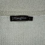 J. McLaughlin  Sweater Large Bell Sleeve Metallic Ivory Cream Knit Top Minimalist Photo 6