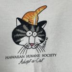 Vintage B. Kliban Hawaii Crazy Shirts Adopt A Cat White Short Sleeve Cropped Tee Size M Photo 3