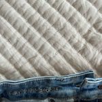 American Eagle Outfitters Blue Distressed Jean curvy High-Waisted Shortie Size 4 Photo 4