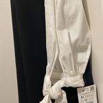 ZARA Sale! 🔥 NEW!  BASIC Black Dress with Contrast White Sleeves Size Medium Photo 2