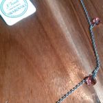 Rose Color Swarovski Crystal Sterling Silver Necklace Photo 5