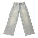 ZARA  Vintage Wash Wide Leg Baggy Light Blue Faded Denim Jeans Size 0 Photo 0