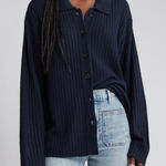 Treasure & Bond  Navy Button-Down Shirt cardigan Photo 0