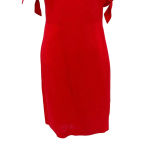 Abercrombie & Fitch Dress Sheath Tie Off the Shoulder Linen Blend Red Size 4 Photo 3