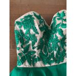 Sherri Hill Emerald green beaded flower, sweetheart, homecoming dress medium Photo 12