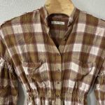Free People We The  Dress Women's XS By‎ The Way Plaid Mini Tunic Button Pockets Photo 2