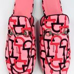 Gucci Princetown Horsebit Logo Print Pink Fabric Flat Loafer Mules Size EU 40.5 Photo 0
