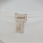 Chico's Tunic Shirt Dress Womens 2/L White Black Color Block Stretch Maxi Photo 2