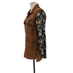 Aratta Silent Journey Coolness Floral Jacquard Sleeve Oversized Shacket Small Brown Photo 7