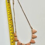Peach enamel and gold tone triangle necklace Photo 5