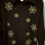 Quacker Factory The  2 Piece‎ Black Snowflake Pantsuit Photo 0