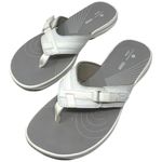 Clarks “Brinkley” Jazz White Flip Flop Sandals Synthetic Women’s Size 9 Photo 3
