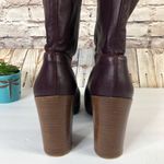 Vince Boots Womens 7 Burgundy Fold Over Leather Heeled Ankle Booties Photo 3