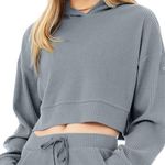 Alo Yoga Alo Muse Crop Hoodie Pullover Medium Steel Blue  Photo 0