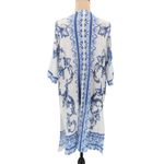 Chico's  Floral Print Lightweight Kimono Swim Cover Vacation Beach Size OP or S Photo 4