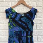 Marciano  100% silk cap sleeve mini dress women’s size 0 blue black purple Photo 1