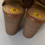 LC Lauren Conrad Braided Woven Design Stacked Heel Sling Back Brown Heel Size 7 Photo 4