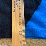 DKNY  Mock Neck Color Blocked Sweater Electric Blue Black Cream Size SMALL Photo 7