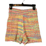Something Navy  Pastel Rainbow Sweater Shorts Rainbow SMALL Crochet Italian $115 Photo 7