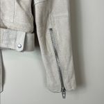 BLANK NYC  Women's Cream Suede Geninue Leather Biker Moto Jacket Photo 7
