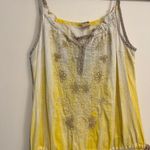 Free People Vintage Y2K  Top Sleeveless Tank Yellow Tie Dye Embroidered 6 Small Photo 1