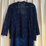 Alex Evenings  dark blue evening gown and jacket set Photo 3