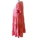 Sugar Lips Sugar + Lips Coral Pink Swiss Dot Tiered Babydoll Dress Women's Small Photo 2