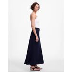 Madewell Linen Maxi Slip Skirt Juniper Berry Navy Minimalist Classic US 14 NWT Photo 2