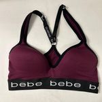 Bebe Racerback Style Adjustable Straps Sports Bra Firm Cups Burgundy Sz Lg Photo 0