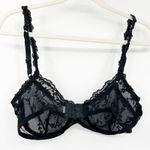 La Perla Vintage Lingerie Whimsigoth Sheer Lace Underwire Bra Size 36C Black Photo 8