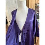 Vintage Amour De Nuit Purple Robe Silky Floral Whimsical Sz O/S Will Fit S Photo 3