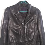 FINAL MARKDOWN Ladies' 212 america genuine leather coat (large) Black Photo 1