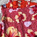 ONIA  Floral One Piece Swimsuit Hibiscus Flowers Tie Front L Photo 5